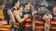 Crows survive Tigers scare in wet Adelaide Oval thriller